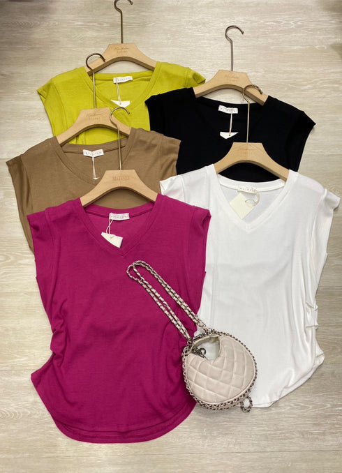 V-Neck Half Sleeves Free Size Tops